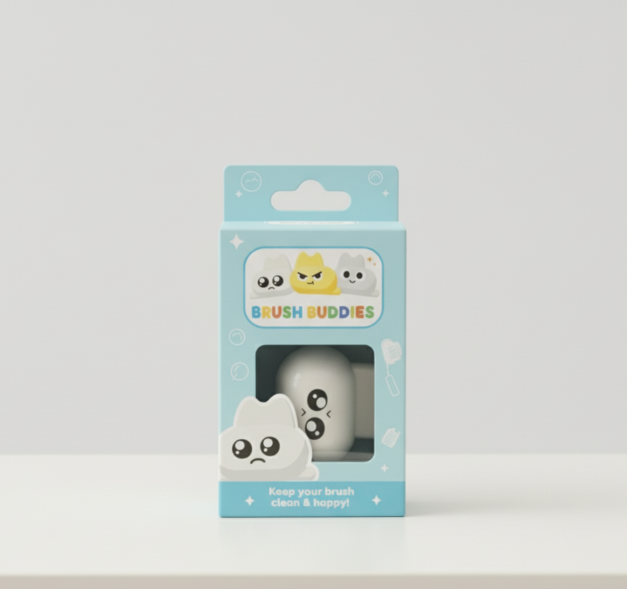 White Brush Buddies Toothbrush Head Cover Cap