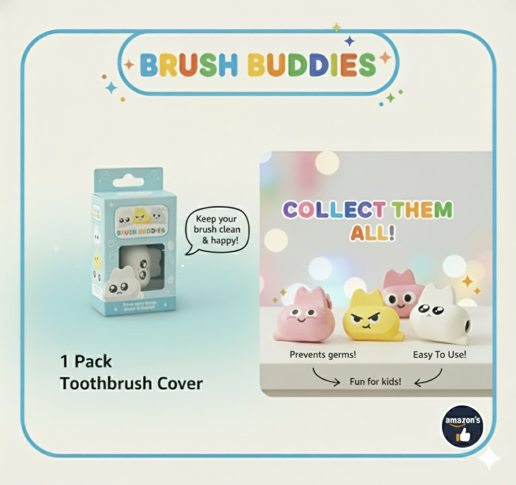 White Brush Buddies Toothbrush Head Cover Cap